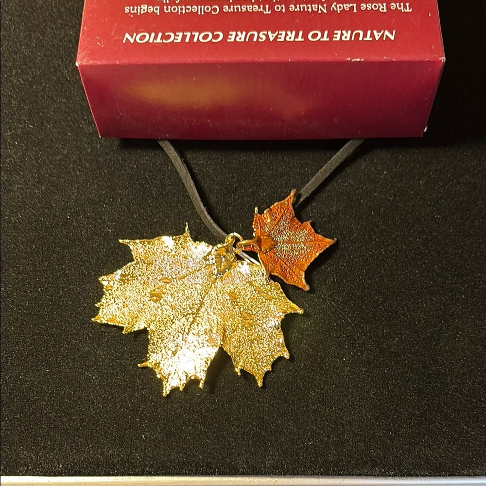 Elegant Gold and Copper Maple Leaf Necklace